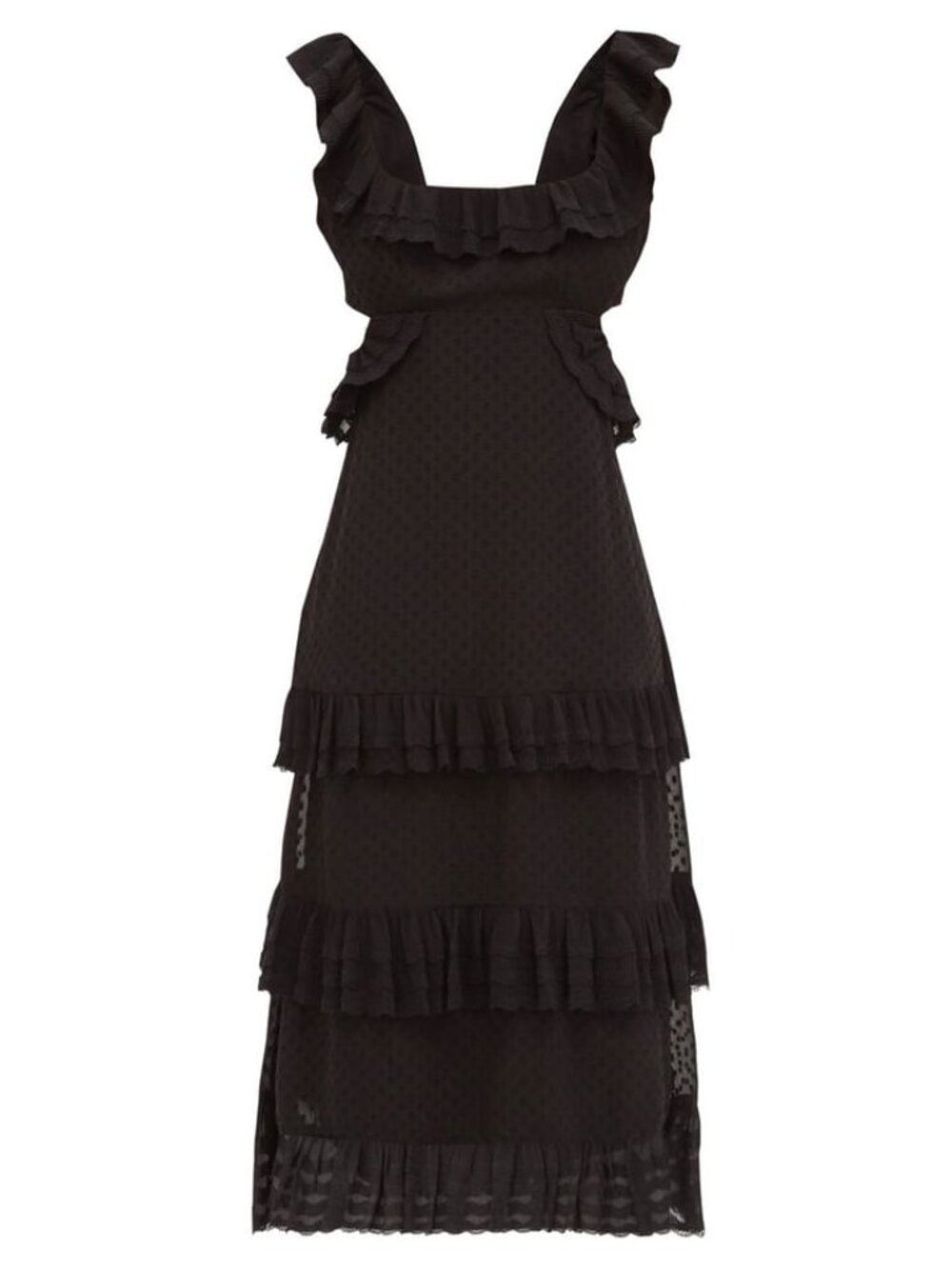ZIMMERMANN - Ruffled open-back fil-coupé chiffon midi dress
